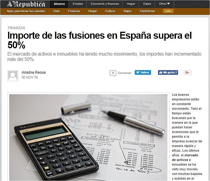 Importe de las fusiones en Espaa supera el 50%